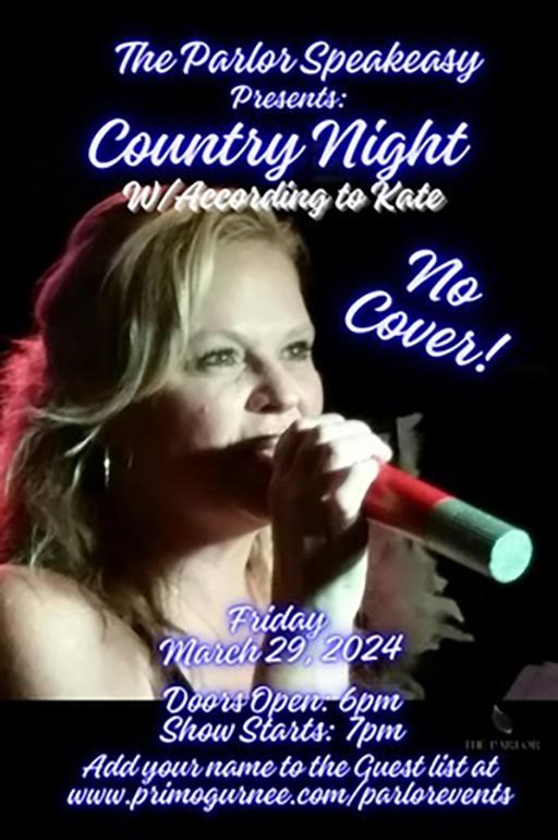 The Parlor Speakeasy presents Country Night with According to Kate